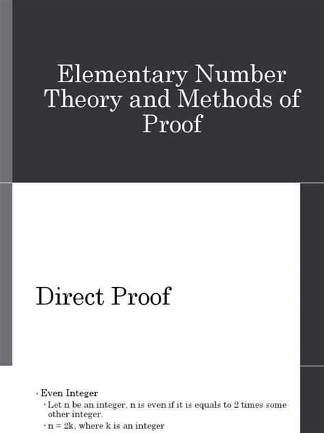ELEMENTARY NUMBER THEORY AND METHODS OF PROOF .
